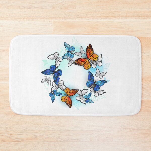 Item preview, Round Frame with Monarchs and Morpho designed and sold by Blackmoon9.