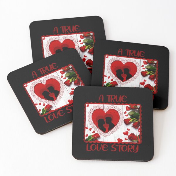 Item preview, A True Love Story - Classic Red Roses Valentine (on Black) designed and sold by PawsitiveMum.