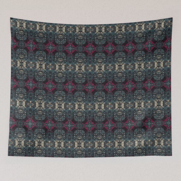 Item preview, Horror Temple Mossy Stone Brick Movie Pixel Pattern designed and sold by IPattern.