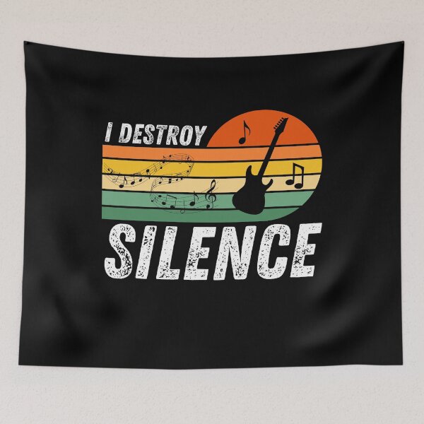 Item preview, I Destroy Silence - Funny Electric Guitar Musician designed and sold by Passion Isles.