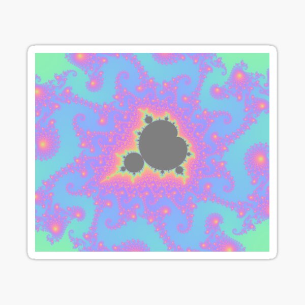the Mandelbrot set in pastel blue Sticker