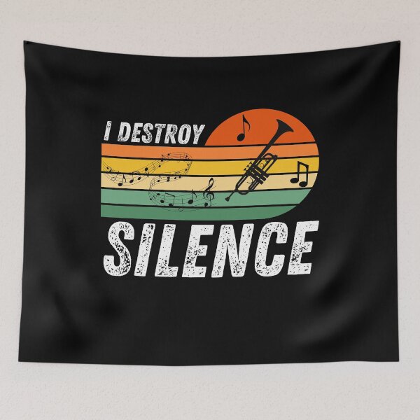 Item preview, I Destroy Silence - Funny Trumpet Musician designed and sold by Passion Isles.