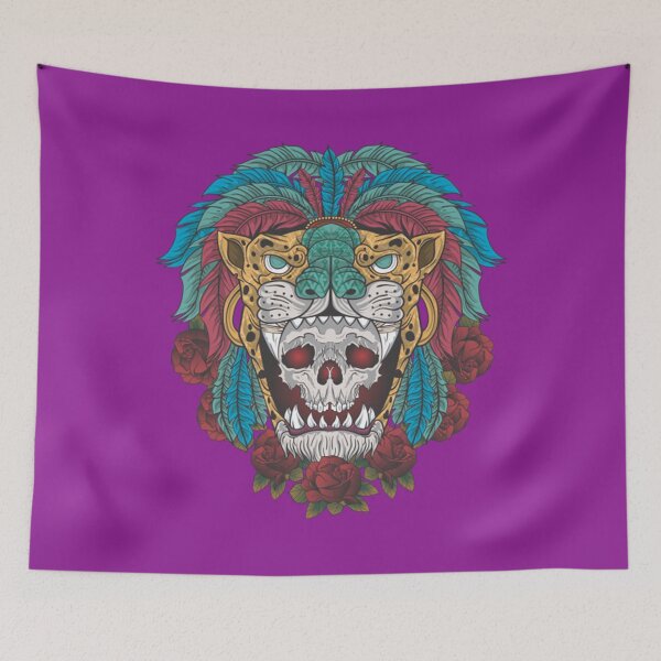 Item preview, Aztec Warrior Skull Aztec warrior skull, jaguar warrior designed and sold by WalkingInNature.