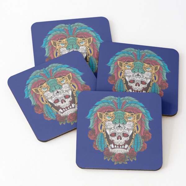 Item preview, Aztec Warrior Skull Aztec warrior skull, jaguar warrior designed and sold by WalkingInNature.