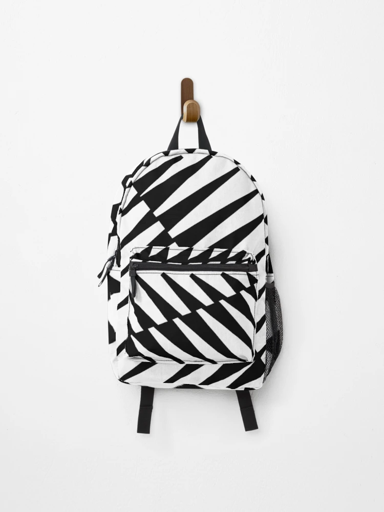 Jagged Bold Zig Zag Triangle Bag Backpack - Black and White  display picture 1
