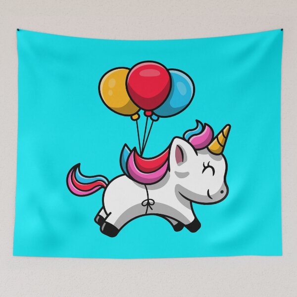 Item preview, Cute unicorn floating with a balloon designed and sold by crazy merchs.