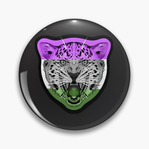 Item preview, Gender Queer Jaguar illustrated Jaguar PRIDE series gender queer pride flag designed and sold by WalkingInNature.