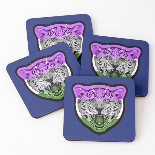 Item preview, Gender Queer Jaguar illustrated Jaguar PRIDE series gender queer pride flag designed and sold by WalkingInNature.