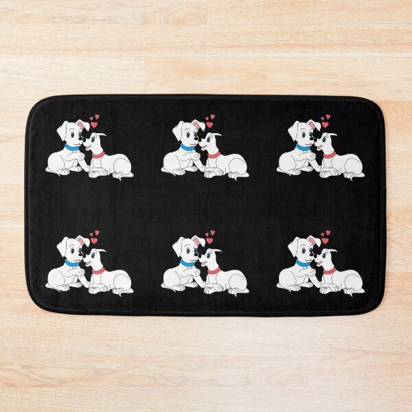 Item preview, A pair of beautiful dogs falls in love at first sight. Picture of cute white dogs with a dark background.  designed and sold by SSSTUDIOONE.