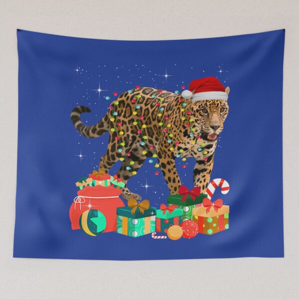 Item preview, Jaguar Christmas Lights Gift For Family Jaguar Christmas Hat Lights Family Xmas Gift Love Animals designed and sold by WalkingInNature.