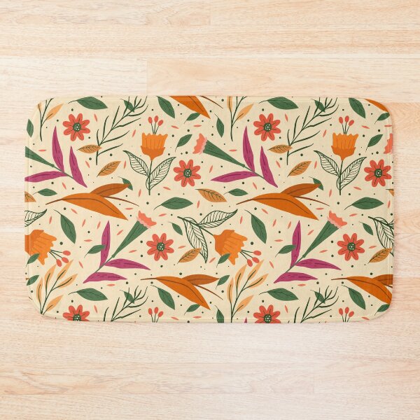 Item preview, Hand painted orange exotic floral pattern designed and sold by crazy merchs.