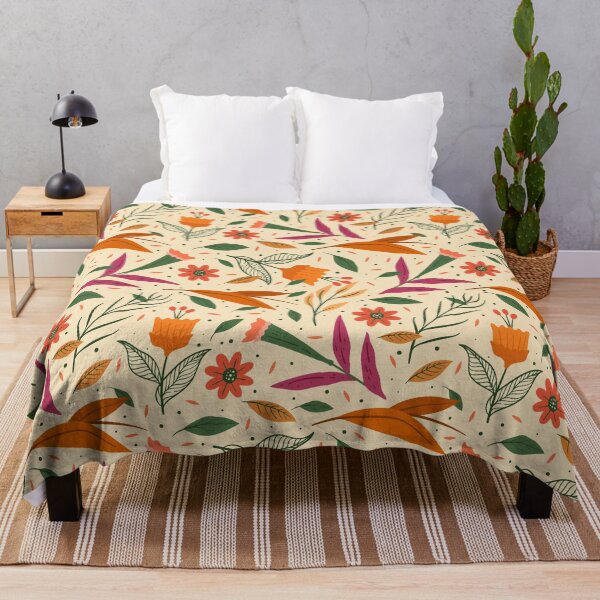 Item preview, Hand painted orange exotic floral pattern designed and sold by crazy merchs.