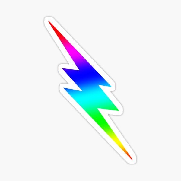 "Rainbow Lightning Bolt " Sticker for Sale by SpaceAlienTees Redbubble