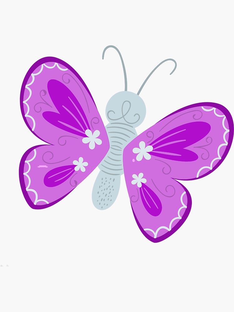 "Purple Butterfly Emoji" Sticker by qaasimadams Redbubble