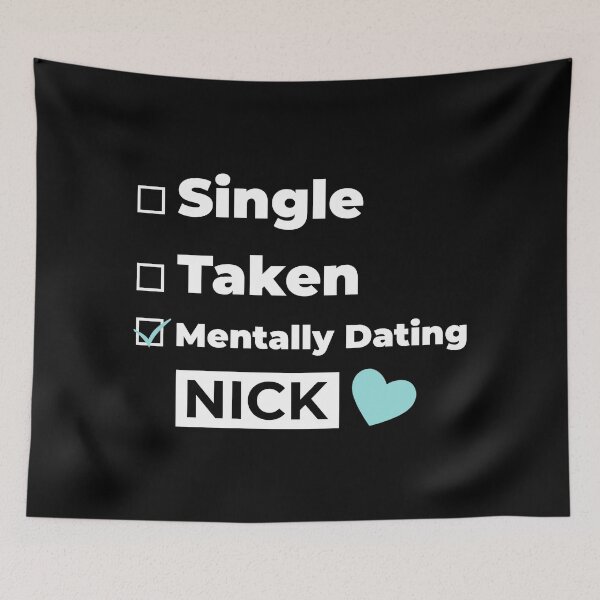 Item preview,  Mentally Dating NICK new trending cute heart check box valentine pattern design 2021 designed and sold by TeenLake.