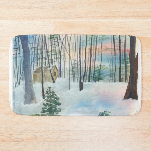 Item preview, Sumac-Cabin in the Woods Winter Scene designed and sold by Bunkhouse.