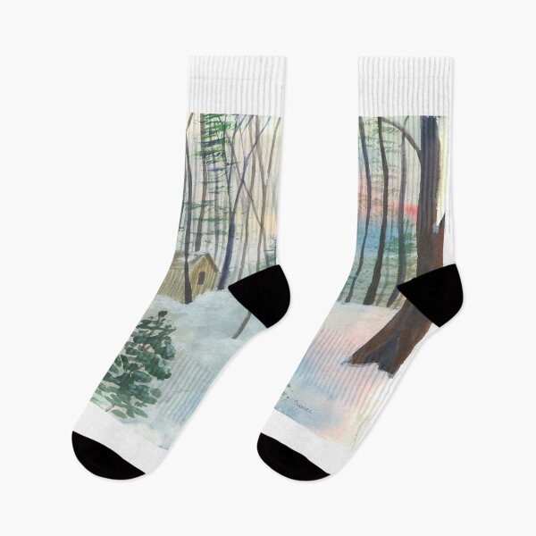 Item preview, Sumac-Cabin in the Woods Winter Scene designed and sold by Bunkhouse.