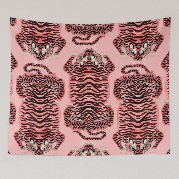 Item preview, Pink Tibetan Tiger Rug designed and sold by Giddygoatthe3rd.