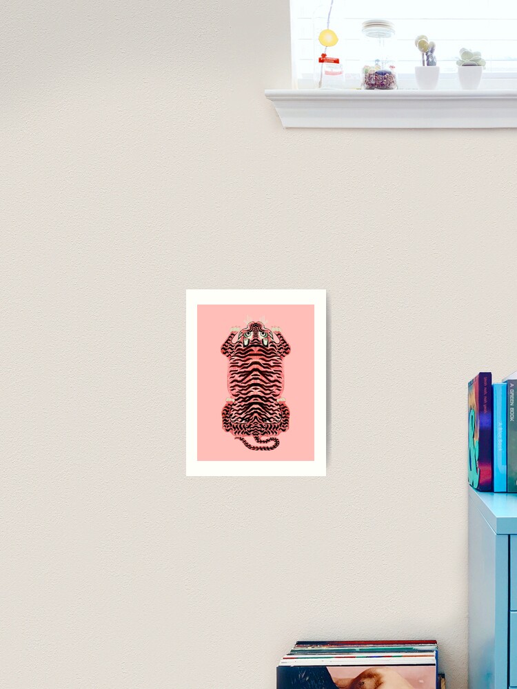 Pink Tibetan Tiger Rug Art Board Print for Sale by