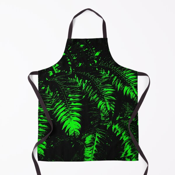 Item preview, black and green abstract pattern fern leaves designed and sold by nataliavavilina.