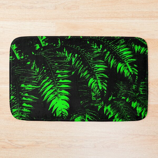 Item preview, black and green abstract pattern fern leaves designed and sold by nataliavavilina.
