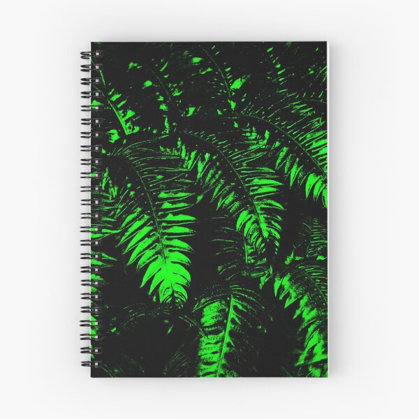 Item preview, black and green abstract pattern fern leaves designed and sold by nataliavavilina.
