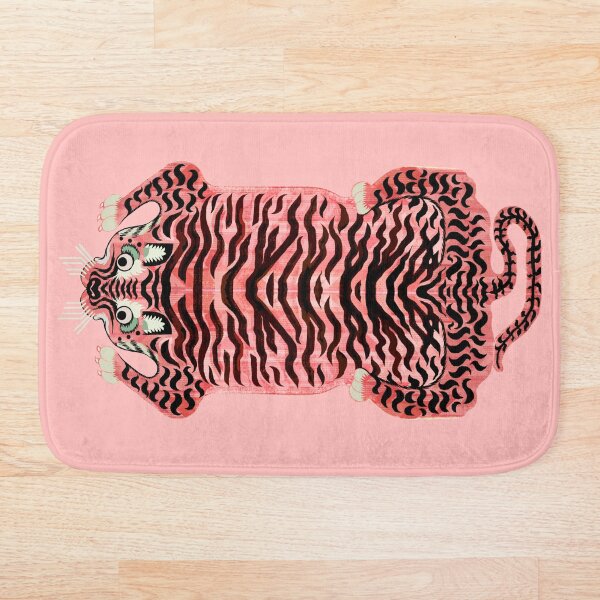 Pink Tibetan Tiger Rug Bath Mat