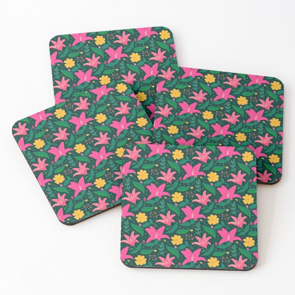 Item preview, Hand painted orange exotic floral pattern designed and sold by crazy merchs.