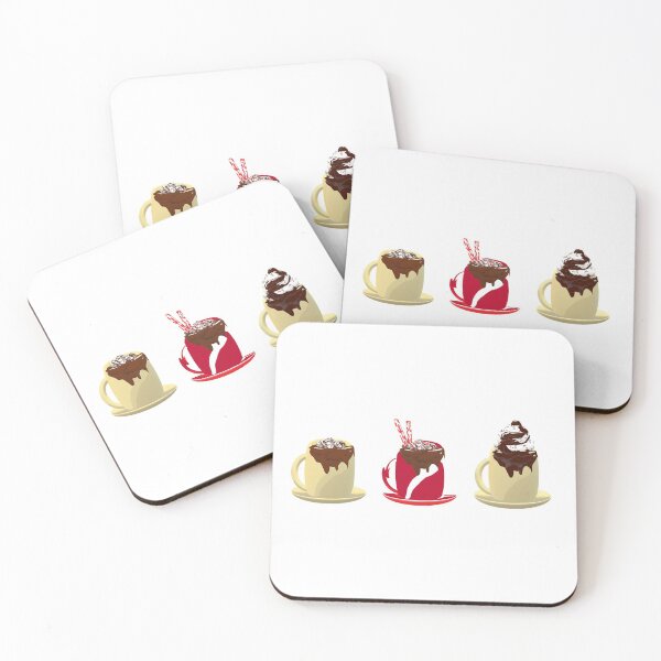 Item preview, Hot Chocolate Winter Drinks. Hot Cocoa and Hot Chocolate with Marshmallows, Peppermint Sticks and Whipped Cream. (White Background) designed and sold by ArtByLM.