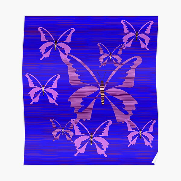 Purple Butterfly Emoji Poster For Sale By Kanplu Redbubble