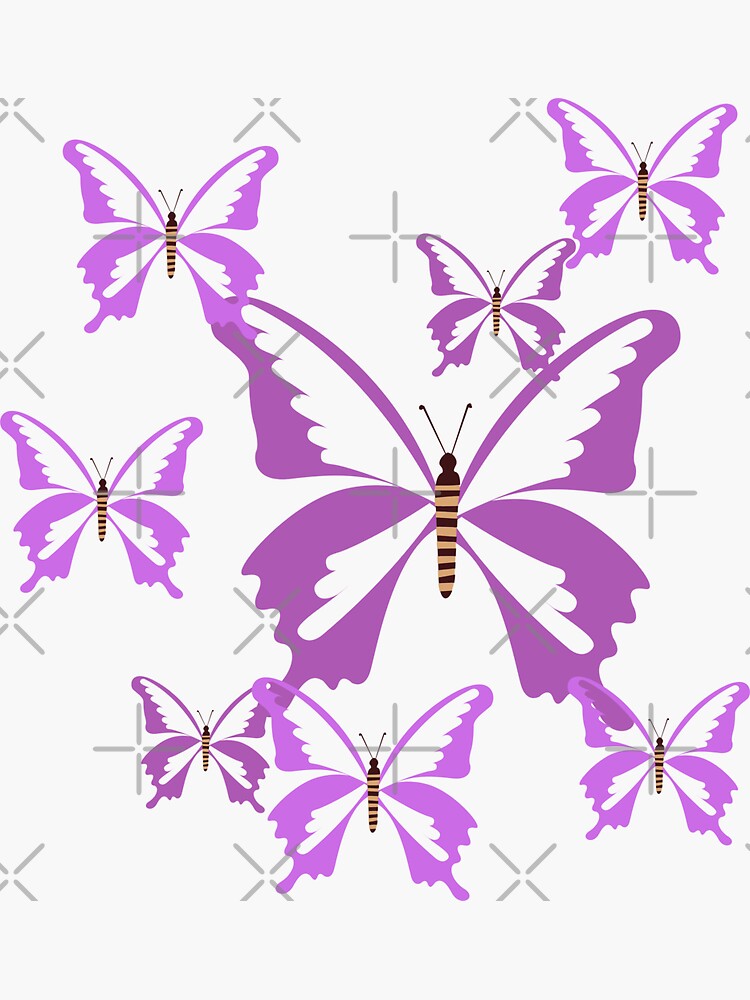 Purple Butterfly Emoji Sticker For Sale By Kanplu Redbubble