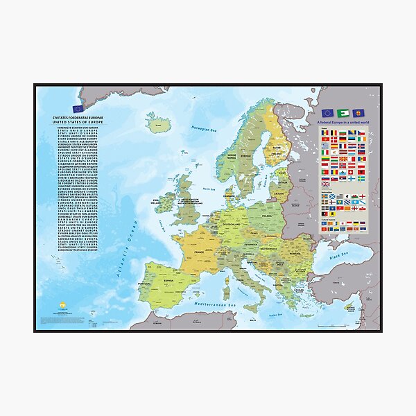 Item preview, "United States of Europe" : Carte de l'Europe fédérale (version verte) designed and sold by Multinatio.