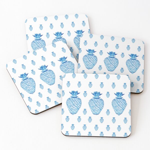 Item preview, Blue and White Ginger Jar Pineapple Pineapples designed and sold by monpetitbijou.