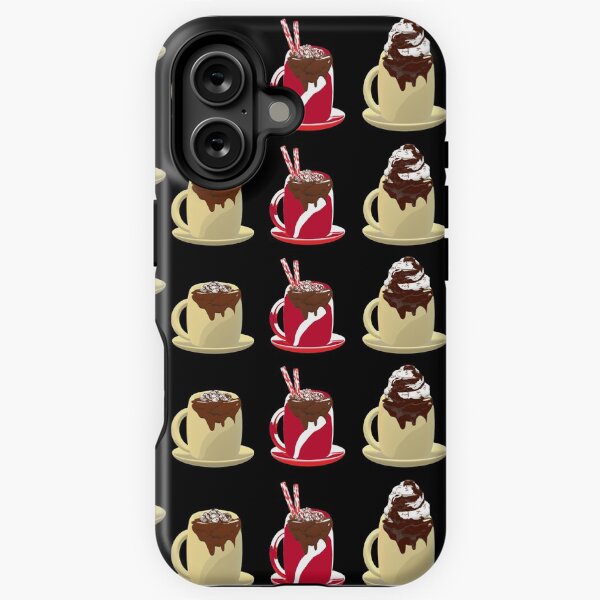 Item preview, Hot Chocolate Winter Drinks. Hot Cocoa and Hot Chocolate with Marshmallows, Peppermint Sticks and Whipped Cream. (Black Background) designed and sold by ArtByLM.