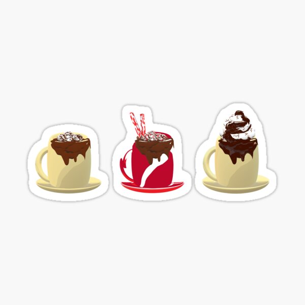 Item preview, Hot Chocolate Winter Drinks. Hot Cocoa and Hot Chocolate with Marshmallows, Peppermint Sticks and Whipped Cream. (Black Background) designed and sold by ArtByLM.