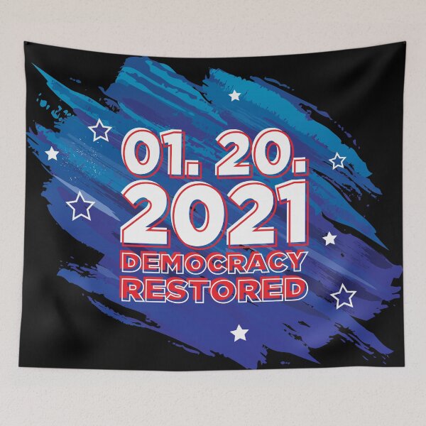 Item preview, Democracy Restored-Inauguration Day 2021 (Abstract Flag Design)  designed and sold by HeraAndKosmos.