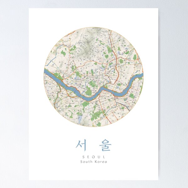 Item preview, Seoul Map Art designed and sold by Yuza Art.