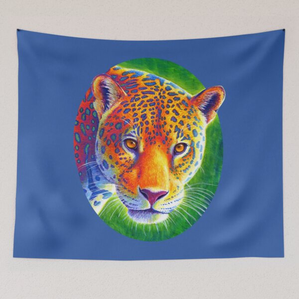 Item preview, Jaguar Light in the Rainforest Colorful Jaguar designed and sold by Ixachiart.