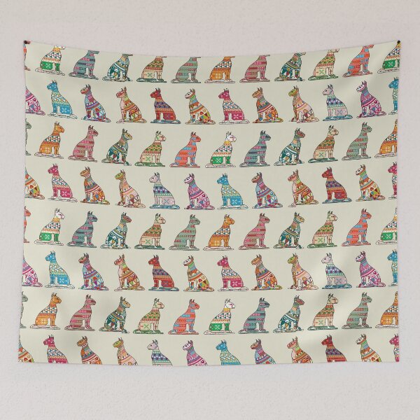 Item preview, Patrón de gato egipcio colorido sobre fondo beige designed and sold by KittySwag.