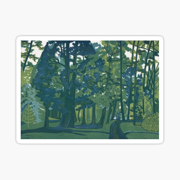 Dusk in the Gardens - Original Linocut by Francesca Whetnall Sticker