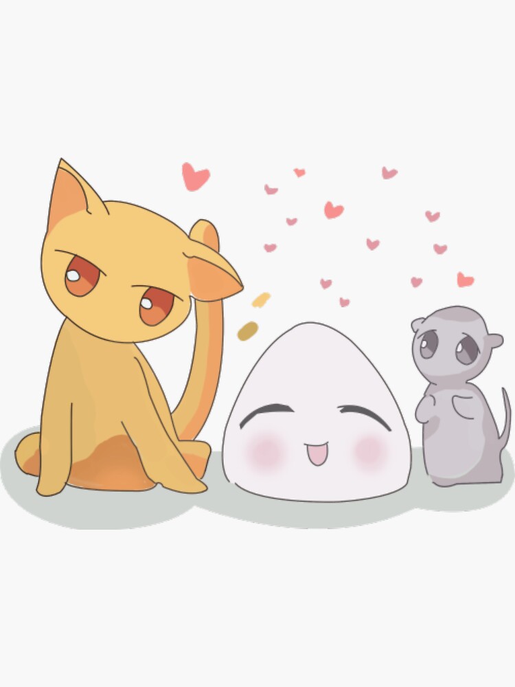 "Fruit Basket Cat Mouse Anime Kyō Yuki Onigiri" Sticker by VangMaritza