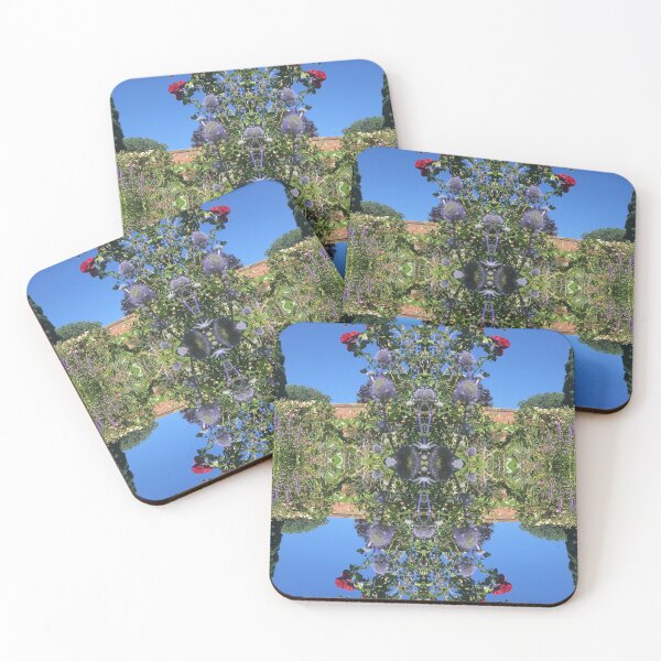 Item preview, Summertime Botanical, Sea Holly Sky Folly - Lilac to Brilliant Blue and Green - with Scarlet Roses designed and sold by RoseAromas.