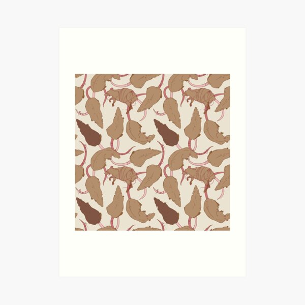 RATS PATTERN (Vanilla) Art Print