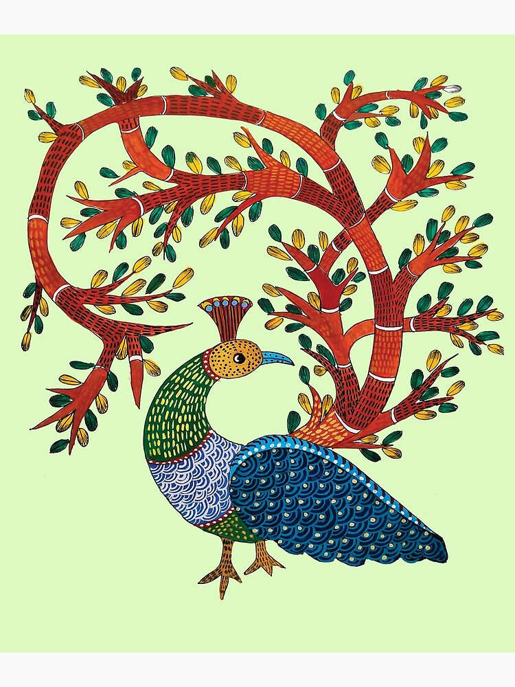 gond painting peacock