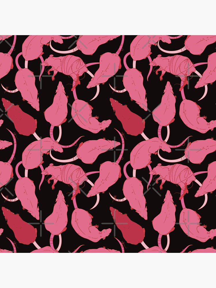 Thumbnail 3 of 3, Sticker, RATS PATTERN (Black Cherry) designed and sold by sarahbustillo.