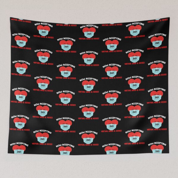 Item preview, Now Accepting Virtual Hugs & Kisses Valentine Day Heart Mask designed and sold by ContreiDesign.