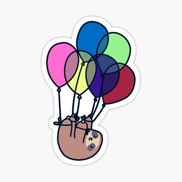 Sloth Floating Away Sticker