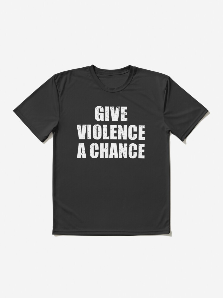 Front black T-shirt for men Give violence a chance