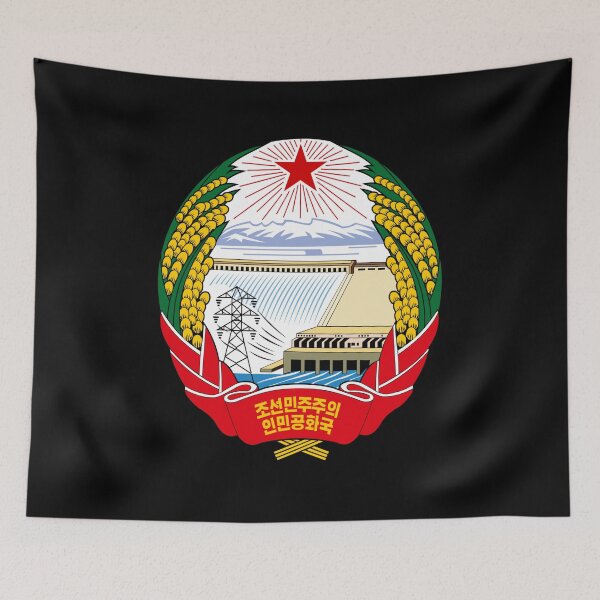 Item preview, north korea flag coat of arms designed and sold by mikoala50.