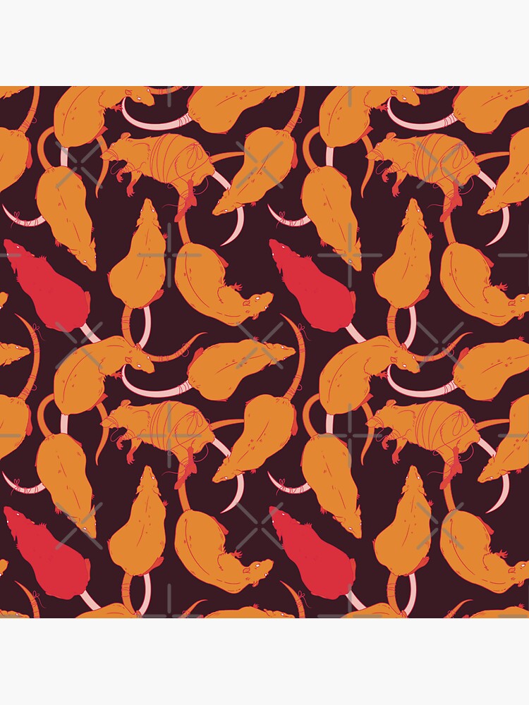 RATS PATTERN (Blood Orange) by sarahbustillo